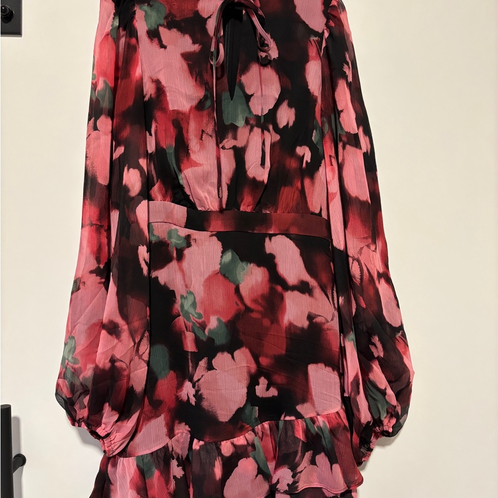 Ted Baker Pink and Black Floral Dress